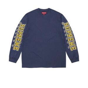 Supreme Intarsia Sleeve Long-Sleeve Top ‘Navy’